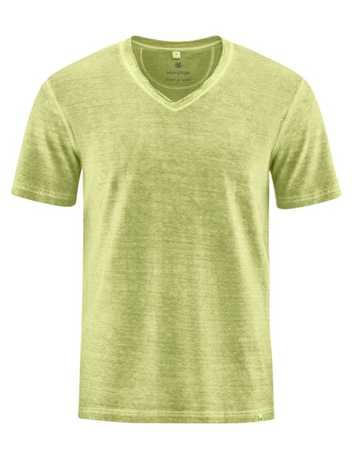 T-Shirt mit eingerolltem V-Kragen - bamboo [a58b2812094313e6a5e44e96982d36d4]