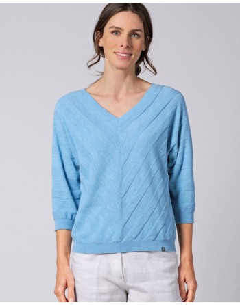 Gestrickter Sweater aus Slub Garn Hanf/Biobaumwolle Damen Normal Fit - nature [ce2a8244b2e402f6bc8cff10f80c236d]