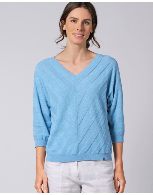 Gestrickter Sweater aus Slub Garn Hanf/Biobaumwolle Damen Normal Fit - nature [ce2a8244b2e402f6bc8cff10f80c236d]