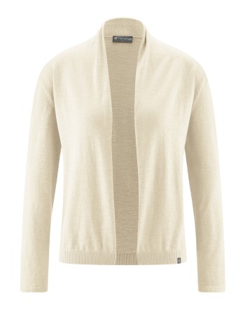 Strickjacke mit Schalkragen Hanf/Biobaumwolle Normal Fit - nature [8bd229c8846ad7560c63bf583d0490d6]