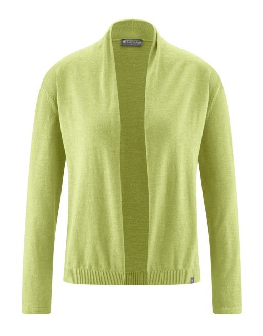 Strickjacke mit Schalkragen Hanf/Biobaumwolle Normal Fit - bamboo [b3735eb84d1ce1d7ac5cbbe3e4b396bd]