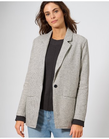 Pepita Blazer für Damen Hanf/Biobaumwolle Normal Fit - nature [b5a1567e6d335e0e578df9e3fb301b80]