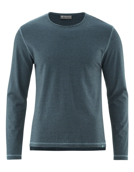 Langarmshirt mit Streifen Hanf/Biobaumwolle Normal Fit - black [8f95fab310120af5523506bdcc2a68ad]