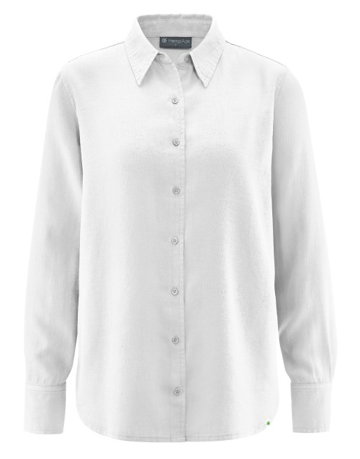 Elegante Bluse Hanf/Biobaumwolle Casual fit - white [b14716810d78ac69149d43c15a473786]