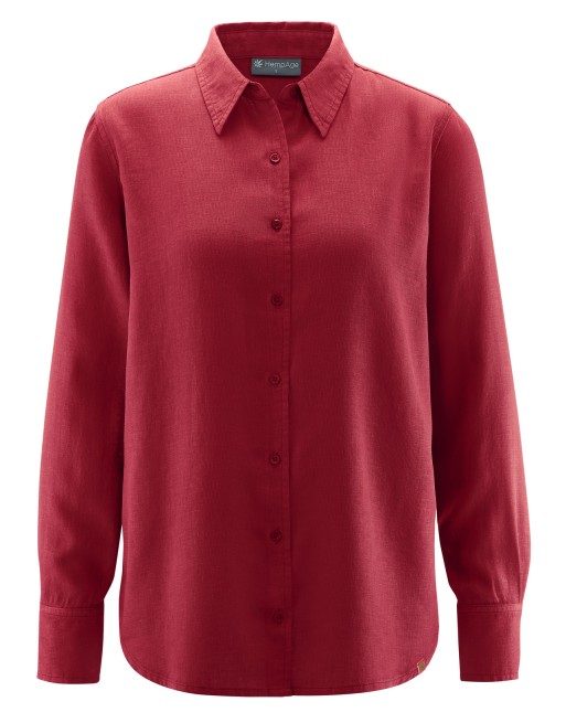 Elegante Bluse Hanf/Biobaumwolle Casual fit - ruby [533ac3f1122339edd647bab52df6632c]