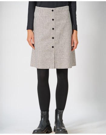 Rock mit Knopfleiste Pepita Muster Hanf/Biobaumwolle - dove [0b4b4bdaba5f74eb5e743cab6f2c6fac]