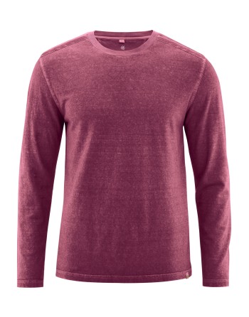 Langarmshirt im Used Look mit Wascheffekten Hanf/Biobaumwolle Normal Fit - wine [d37bc2a83fc70abf2aeb7a0305280f44]