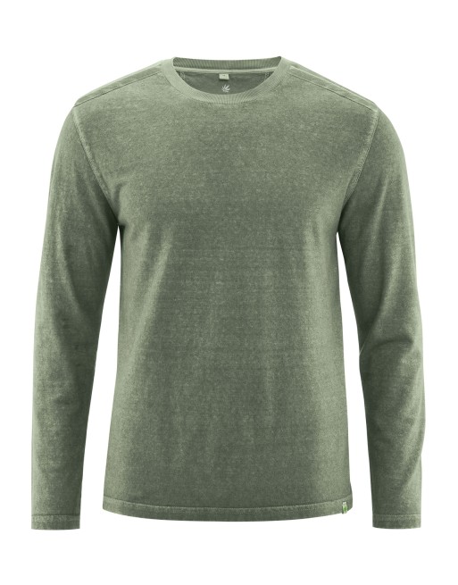 Langarmshirt im Used Look mit Wascheffekten Hanf/Biobaumwolle Normal Fit - moss [20d5656427a15618320ce03e4b827f2e]