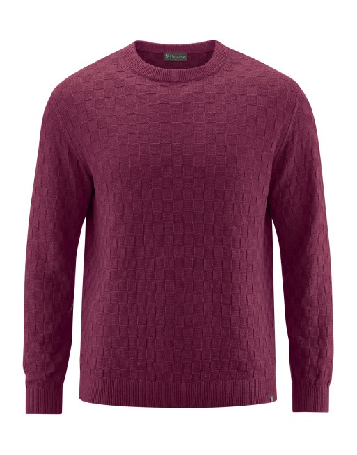 Pullover aus Hanf & Bio-Baumwolle – Casual Fit - wine [31fcbda5f3f3fea200135f248631eb93]