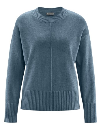 Strick-Rundhalspullover Hanf/Biobaumwolle Damen Normal Fit - dove [bf002ce9470f3768e2abafbd9fe91932]