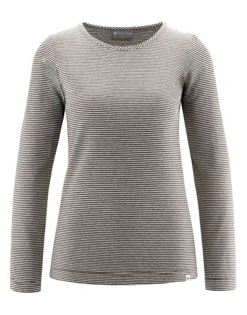 Gestreiftes Damen Langarmshirt aus Hanf/Biobaumwolle Normal Fit - nature [8e8d23f32c0049e50d4000fe0e56bd76]