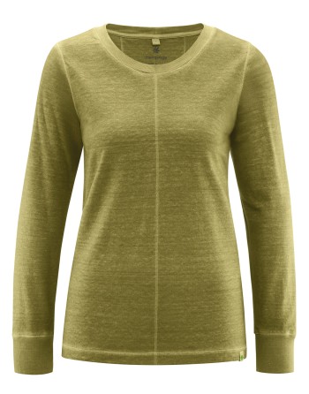 Bequemes Damen Langarmshirt aus Hanf & Bio-Baumwolle – Normal Fit - pasture [17afad28c17c0866872cdabc4d9cf744]