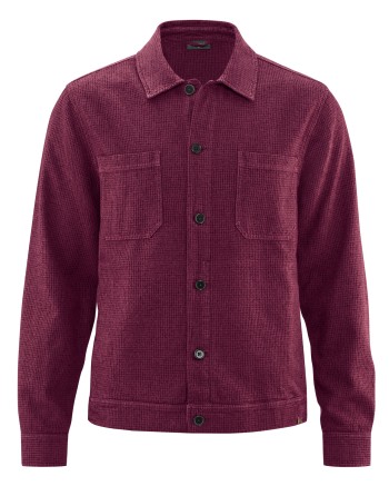 Jacke mit kariertem Pepita-Muster aus Hanf/Biobaumwolle Normal Fit - wine [5c647562cacff5509bc7002875d97b07]