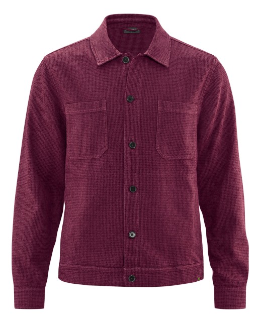 Jacke mit kariertem Pepita-Muster aus Hanf/Biobaumwolle Normal Fit - wine [5c647562cacff5509bc7002875d97b07]