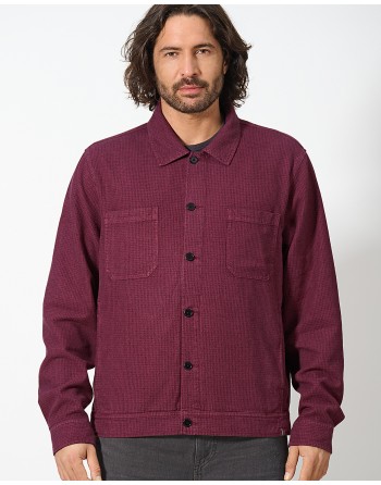 Jacke mit kariertem Pepita-Muster aus Hanf/Biobaumwolle Normal Fit - wine [1b09859e1b01a59fa41fe010f8d7ee0c]