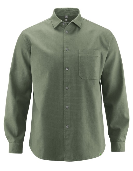 Robustes Worker-Hemd aus Hanf/Biobaumwolle - Casual Fit - moss [1998ddf7a9d7d7661d5fc80a0916c535]