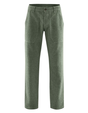 Hose mit Pepita-Muster Herren aus Hanf/Biobaumwolle - moss [ec96332fa6576097e3fed4c3a736bb93]