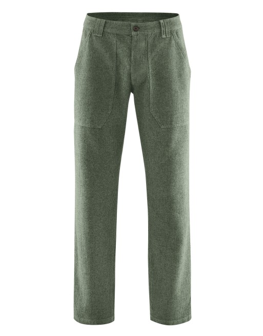 Hose mit Pepita-Muster Herren aus Hanf/Biobaumwolle - moss [ec96332fa6576097e3fed4c3a736bb93]