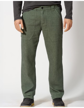 Hose mit Pepita-Muster Herren aus Hanf/Biobaumwolle - moss [b26cbd36d66bd6ad5705dc3fdebd55c1]