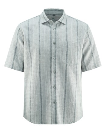 Herren Streifenhemd aus Hanf/Bio-Baumwolle Casual Fit - smoke [5bf2ed44d36978e4b47f1bab30794d5f]