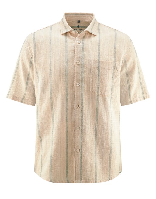 Herren Streifenhemd aus Hanf/Bio-Baumwolle Casual Fit - nature [ee6a94a13d48a3a1ef1d432dcf0e43dd]
