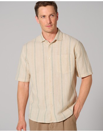 Herren Streifenhemd aus Hanf/Bio-Baumwolle Casual Fit - nature [33f167e4e213b450c3fec827d9994de9]