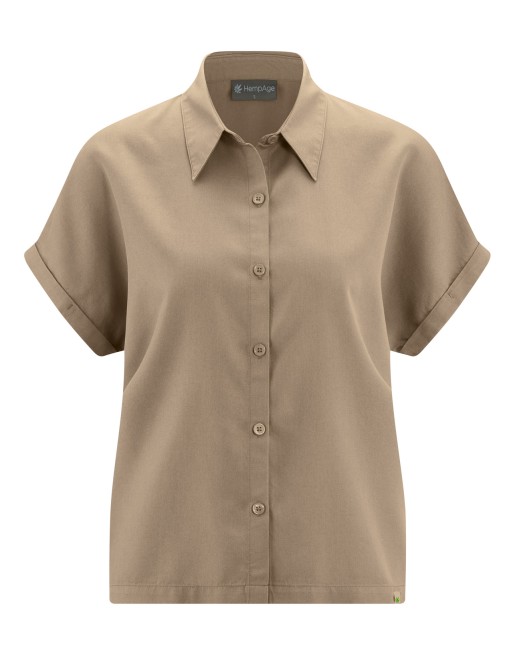 Legere Bluse Hanf/Lyocell - shitake [4280d88f5cd74d4f200936c0edefc1e4]