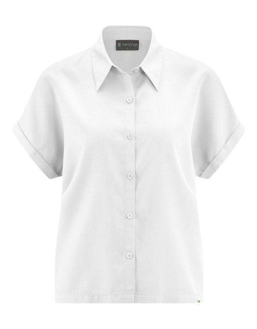 Legere Bluse Hanf/Lyocell - white [0160f455b83251dbc677a1ec06d2bd82]