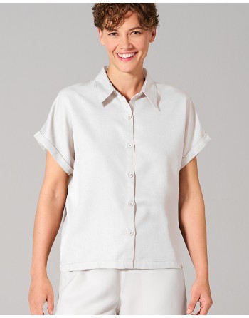 Legere Bluse Hanf/Lyocell - white [e8c2f5676e784aba7cec32bdd0ed70c3]