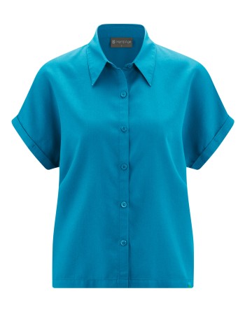 Legere Bluse Hanf/Lyocell - azure [d67d24811242169c34d68192b3c10982]