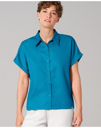 Legere Bluse Hanf/Lyocell - azure [3c05cf4448dd32dc3eff24b3f64b4c6c]
