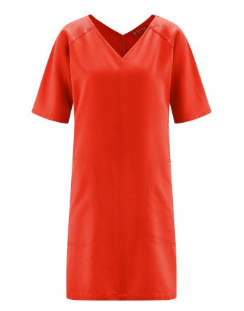 V-Kragen Kleid Hanf/Lyocell - magna [29f4cc7a76d26e4e288255ede0a5462c]
