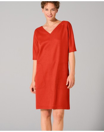 V-Kragen Kleid Hanf/Lyocell - magna [7e9a0b2e693090b150d3e509caca5aa2]
