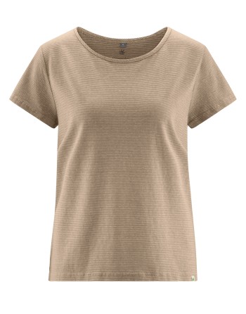Gestreiftes Damen T-Shirt aus Hanf/Bio-Baumwolle - shitake-nature [982ef26171f95f5fb5af50822b77638d]
