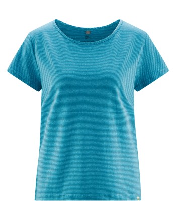 Gestreiftes Damen T-Shirt aus Hanf/Bio-Baumwolle - azure-nature [d6366cb7f959f2cdc368a3b07f4d8f15]