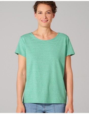 Gestreiftes Damen T-Shirt aus Hanf/Bio-Baumwolle - miami-nature [ed29f3aa2c6077d0e2c10bf357aa26e2]