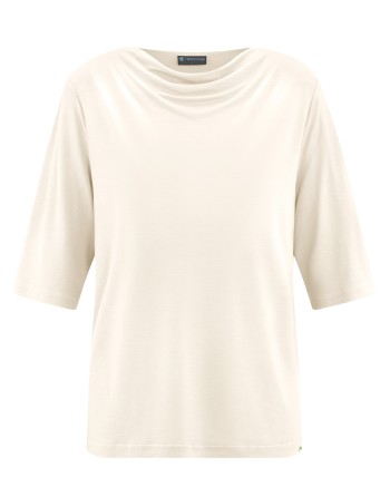 Damen Wasserfallshirt Hanf/Lyocell Casual Fit - offwhite [7dc2d523bd3b8c550fa6a64ca5c4b80a]