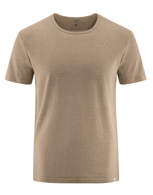 Herren Streifenshirt Hanf/Bio-Baumwolle Normal fit - shitake-nature [0b09233f4f5eaf148f413e3cdc9fd34b]