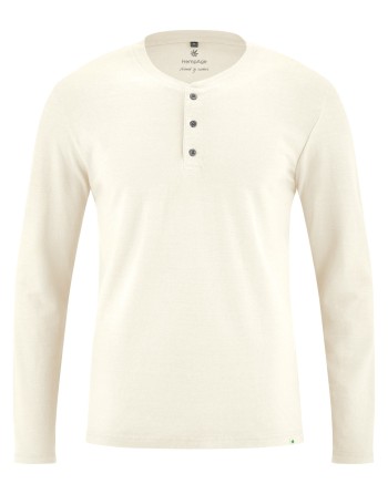 Jersey Henley Hanf/Biobaumwolle Normal Fit - offwhite [1fded5fff382a755f5abd370a403a621]
