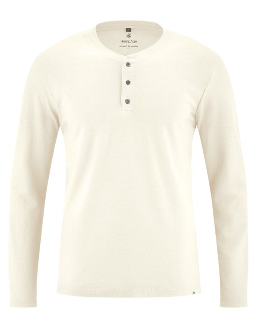Jersey Henley Hanf/Biobaumwolle Normal Fit - offwhite [1fded5fff382a755f5abd370a403a621]