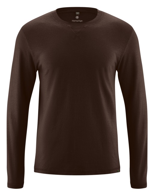 Langarmshirt Herren (Hanf) Normal Fit - espresso [25049606a67e39cbece86619029576e2]