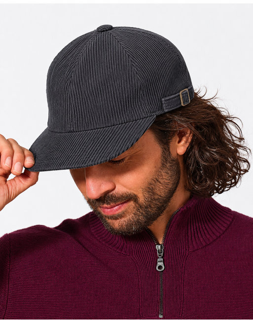 Baseballcap aus weichem Cord Hanf/Biobaumwolle verstellbar - shale [372d8a24fd6a1fc53d46bb9fbb06bf1b]