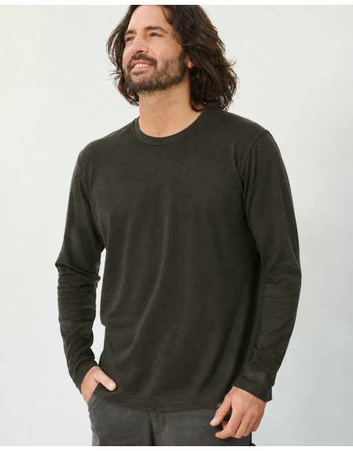 Basic Langarmshirt Herren Hanf/Biobaumwolle - Normal Fit - wolf [7261f6d6f330af94b52d44bbbf9e0695]