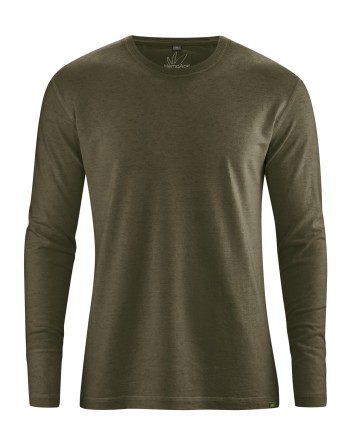 Basic Langarmshirt Herren Hanf/Biobaumwolle - Normal Fit - wolf [ae0f0faad9d890c5c9825b3a09a461b2]