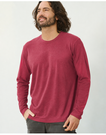 Basic Langarmshirt Herren Hanf/Biobaumwolle - Normal Fit - sangria [8818a26c8eb8d3e0dad71b78ffeffcb2]