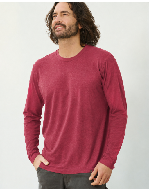 Basic Langarmshirt Herren Hanf/Biobaumwolle - Normal Fit - sangria [8818a26c8eb8d3e0dad71b78ffeffcb2]