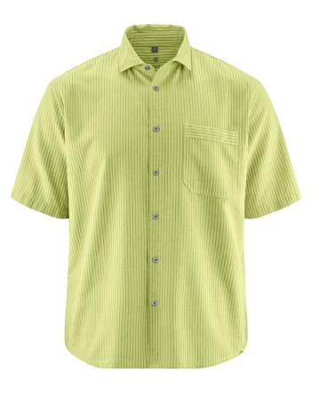 Gestreiftes Halbarmhemd aus Hanf/Biobaumwolle - Casual Fit - bamboo [3ca855c27e9f5597fb493c6aa897abd0]