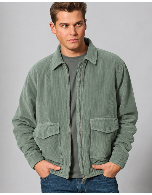 Lässige Cordjacke Hanf/Biobaumwolle - Normal Fit - thyme [40f8680301fd5e5b7ff92487cd8352a5]