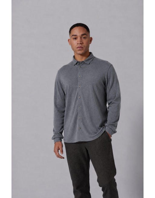 Slubjersey Hemd aus Hanf/Biobaumwolle Slim Fit - shale [5d9139ff33fde710b9a61decd4566dd0]