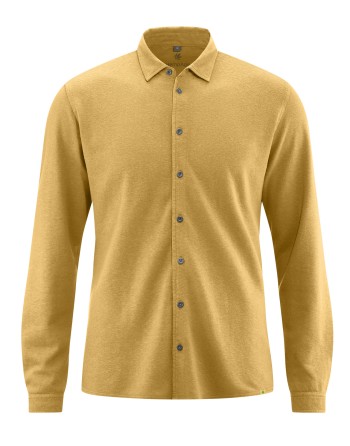 Slubjersey Hemd aus Hanf/Biobaumwolle Slim Fit - dijon [c411ce5828f5646ec20cf1db880b73fb]